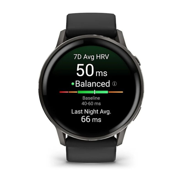 Garmin Venu 4 - 45 мм | Slate with Black Silicone Band