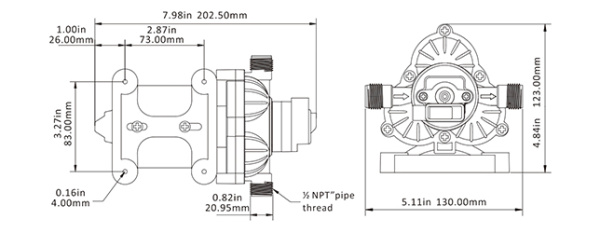Трехкамерный мембранный насос 33 SERIES 11,3 л/мин, 24В SFDP2-030-045-33 от прозводителя SeaFlo
